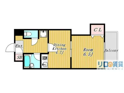 メゾン恒悦(1DK/8階)の間取り写真