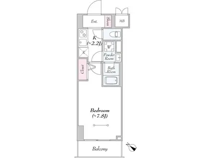 ケーディーエックスレジデンス町田ノース(1K/3階)の間取り写真