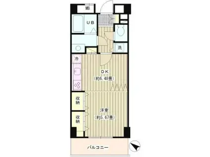 COLORS GARDEN(1DK/2階)の間取り写真