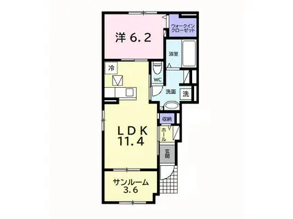 エトワール(1LDK/1階)の間取り写真