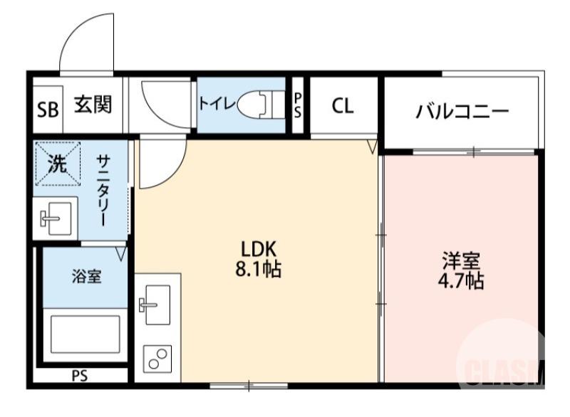 F ASECIA ATTIVOVI(1LDK/3階)の間取り写真
