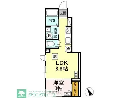 セレスティア柴又IV(1LDK/1階)の間取り写真