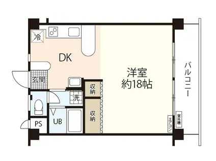 東枝ビル(1DK/3階)の間取り写真