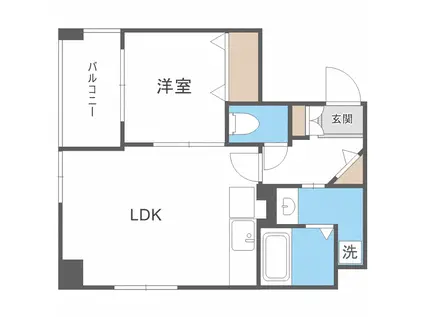 ポラリス梅光園 190(1LDK/3階)の間取り写真