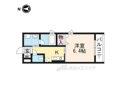 シャーメゾンろくはら(1K/2階)の間取り写真