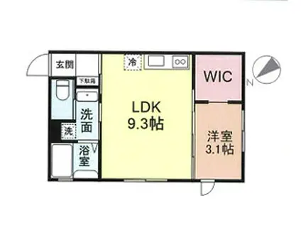 CHATONIII シャトン(1LDK/2階)の間取り写真