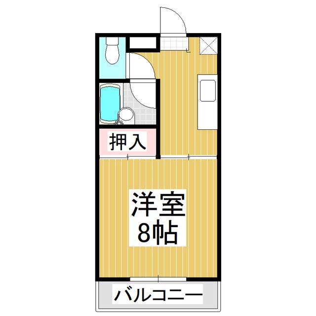 コーポ松岡(1K/2階)の間取り写真