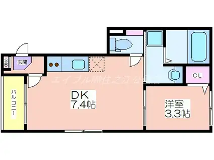 MAISON FELICITE(1DK/1階)の間取り写真