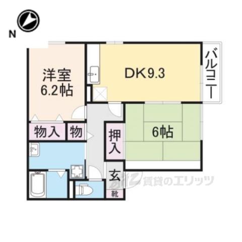 スペースMHM C棟(2DK/2階)の間取り写真