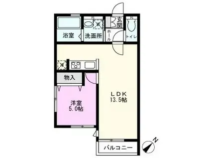 シャンテ・T(1LDK/2階)の間取り写真