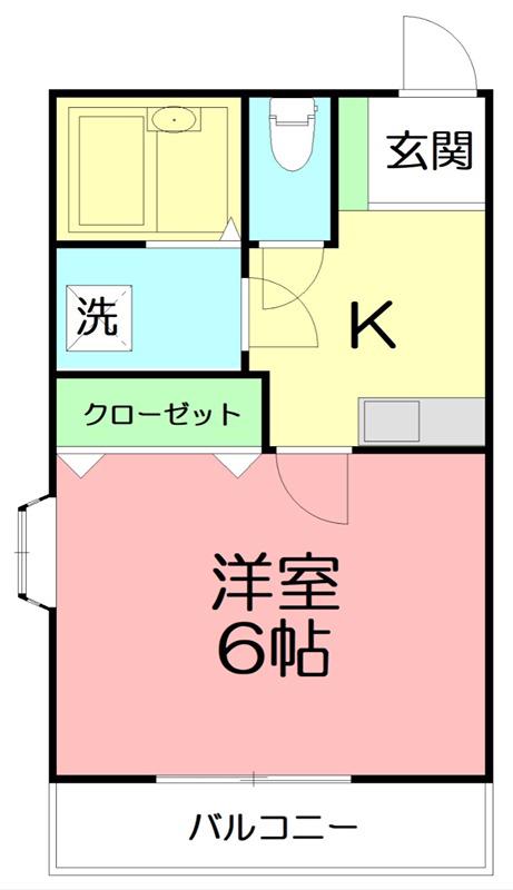 リーズ湘南大船6(1K/2階)の間取り写真
