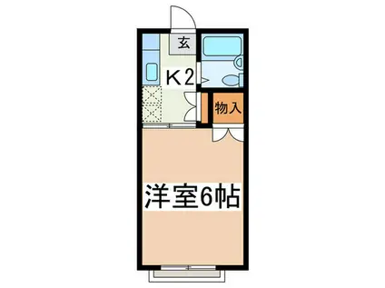 サンハイム清峯(1K/1階)の間取り写真