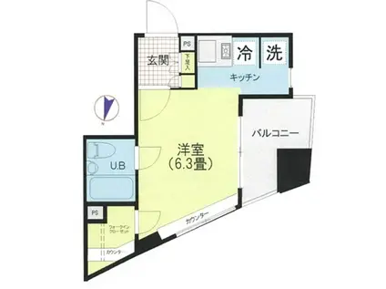 日神デュオステージ笹塚西館(ワンルーム/14階)の間取り写真