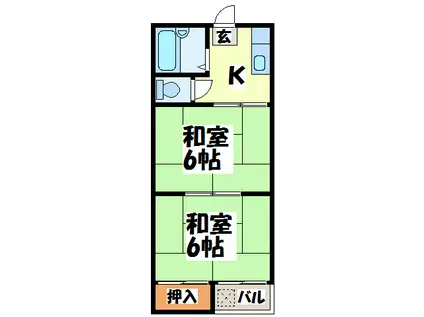 コーポギャラクシー(2K/1階)の間取り写真