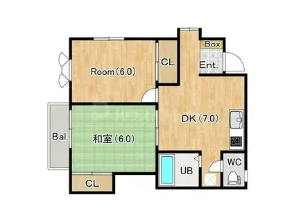 ストークハイツMA(2DK/1階)の間取り写真