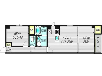REFINO(2LDK/5階)の間取り写真