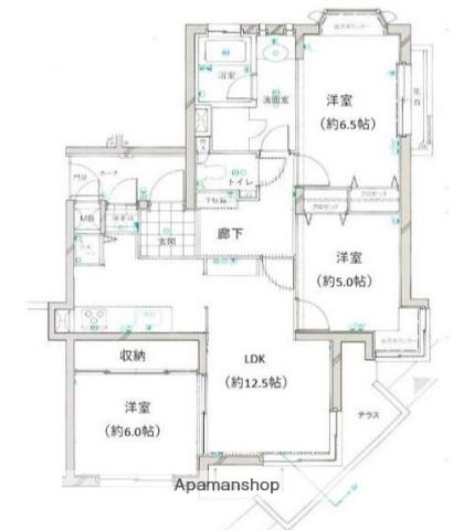 クリオ鎌倉七里ガ浜(3LDK/2階)の間取り写真