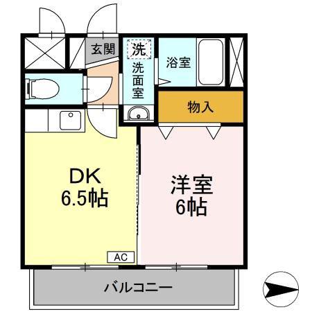 ティアレ高坂(1DK/3階)の間取り写真