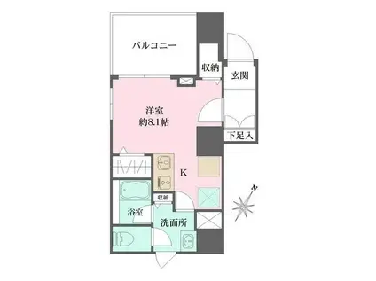 ワーフ文京茗荷谷(ワンルーム/7階)の間取り写真