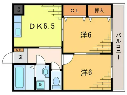 コーシンマンション(2DK/2階)の間取り写真