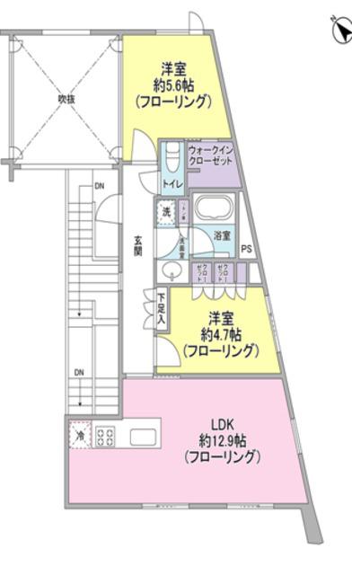 レグノ・コラージュ(2LDK/3階)の間取り写真