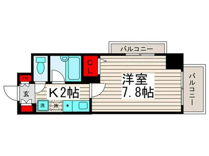 ユリカロゼ西新井駅前(1K/3階)の間取り写真
