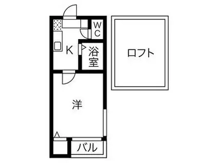 ウッドビレッジ(1K/2階)の間取り写真