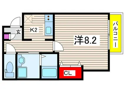 アヴェニール石橋III(1K/3階)の間取り写真