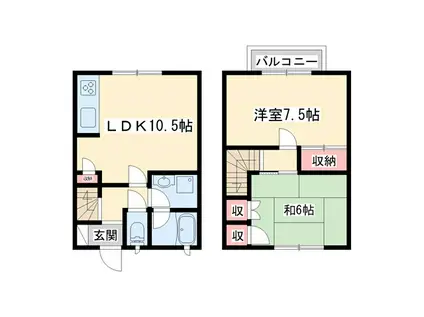 グリーンハイツ(2LDK/1階)の間取り写真