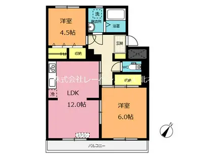 メゾンドシャルム(2LDK/1階)の間取り写真