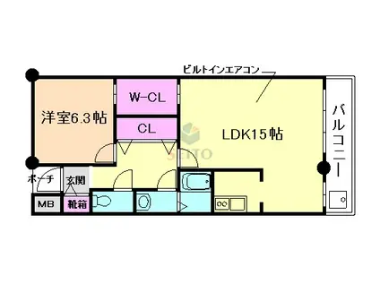 ファミリーサンシャイン曽根コート(1LDK/3階)の間取り写真