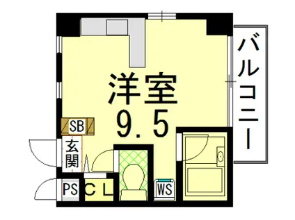 ランブラス小松原(ワンルーム/2階)の間取り写真