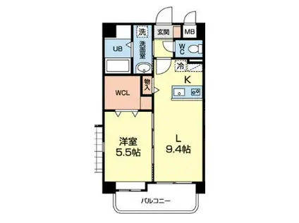メリホジュール(1LDK/4階)の間取り写真