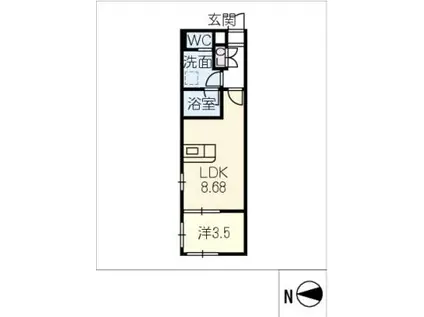 ARIVIA知立(1LDK/1階)の間取り写真
