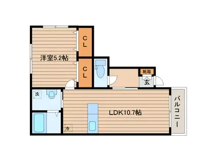 サンセットヴィラ(1LDK/1階)の間取り写真