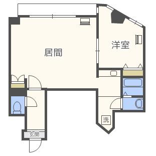 フロンティア西麻生II(1LDK/11階)の間取り写真