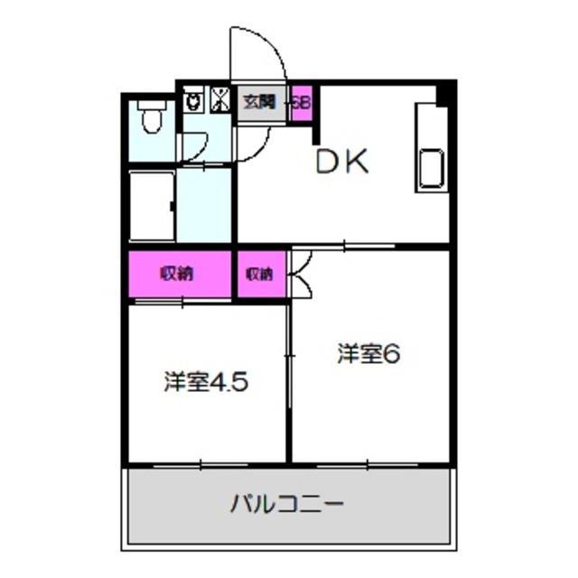 アフルエンス(2DK/5階)の間取り写真