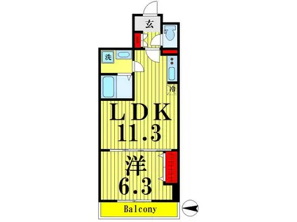 アルモ二ー・アビタシオン(1LDK/4階)の間取り写真