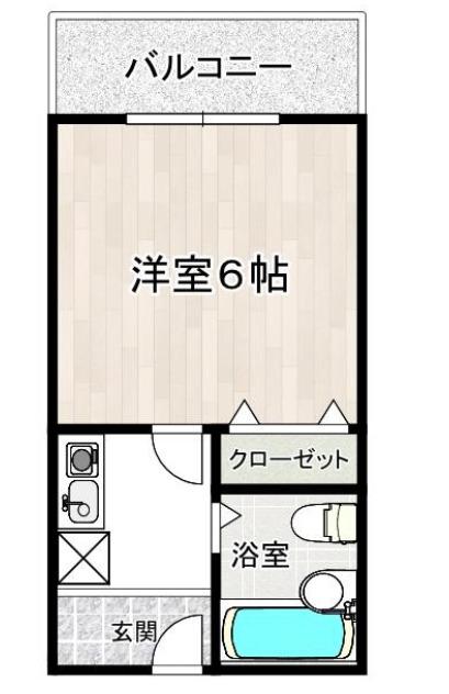 新栄プロパティー藤井寺(ワンルーム/2階)の間取り写真