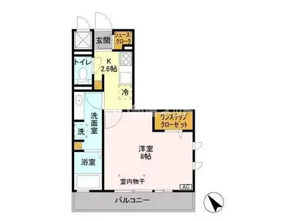 八千代の杜 ノースヒルO(1K/3階)の間取り写真