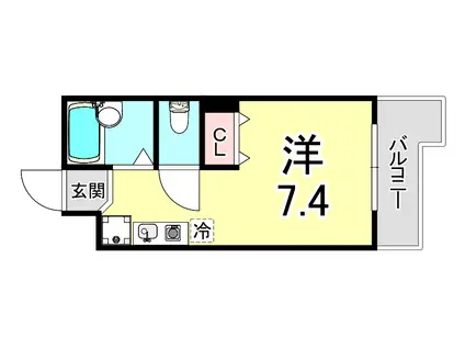 園田手良向第2マンション(ワンルーム/1階)の間取り写真