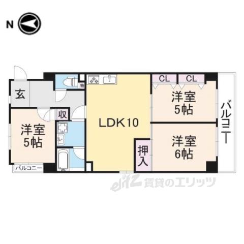 パークモダン伊丹(3LDK/7階)の間取り写真