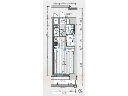 エスリード梅田西第5(ワンルーム/7階)の間取り写真