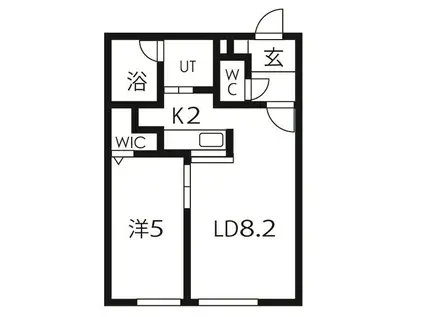 アローハウス(1LDK/4階)の間取り写真