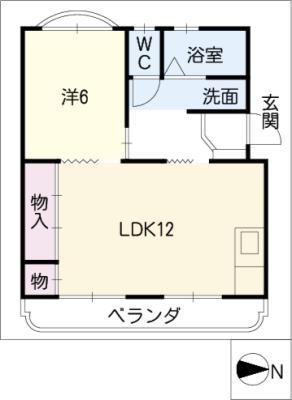 藤本ハイツ(1LDK/3階)の間取り写真