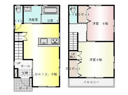 アトリスレジデンスB(2LDK/2階)の間取り写真