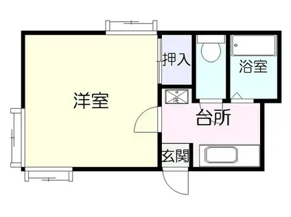 アメニティ高松(1K/2階)の間取り写真