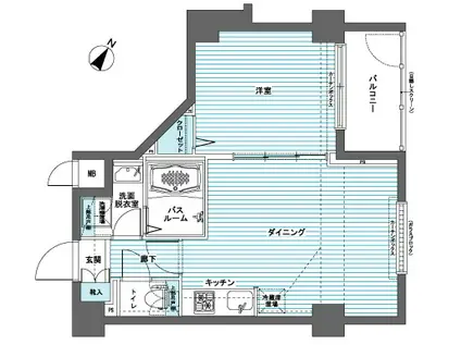 フェニックス代田橋ノース(1DK/1階)の間取り写真