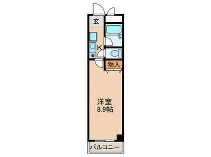 ジュネスタカラ(1K/3階)の間取り写真