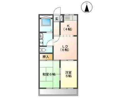 セントラルパークA・B(2LDK/2階)の間取り写真